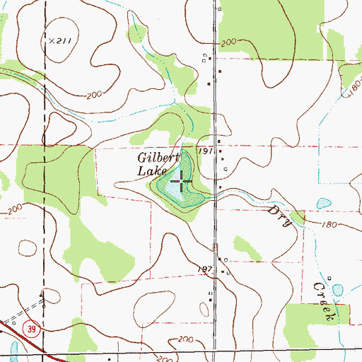 Topographic Map of Gilbert Lake, GA