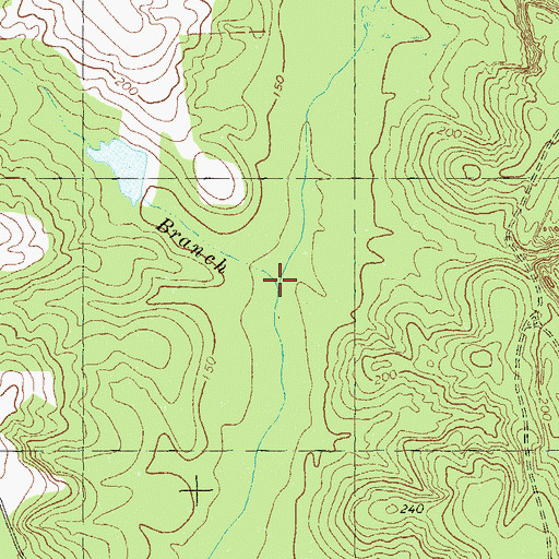 Topographic Map of Gin Branch, GA