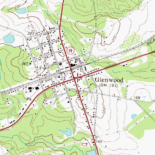Topographic Map of Glenwood, GA
