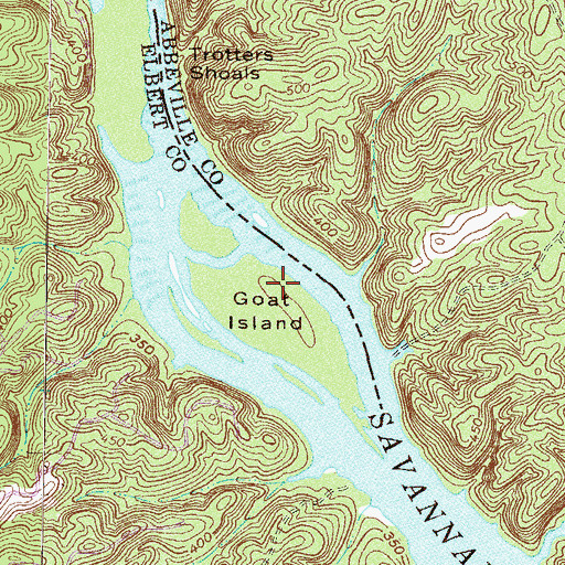 Topographic Map of Goat Island (historical), GA
