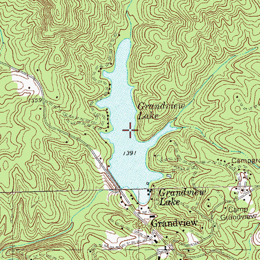 Topographic Map of Grandview Lake, GA