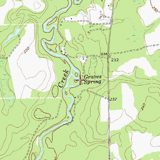 Topographic Map of Graves Spring, GA