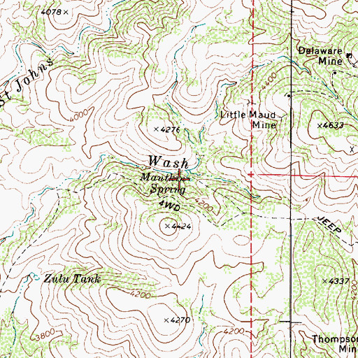 Topographic Map of Mantkin Spring, AZ