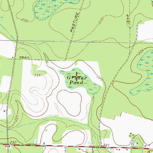 Topographic Map of Griner Pond, GA