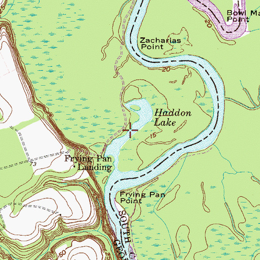 Topographic Map of Haddon Lake, GA