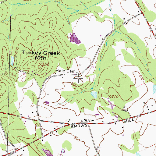 Topographic Map of Hale Cemetery, GA