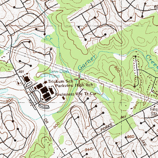 Topographic Map of Hale Creek, GA