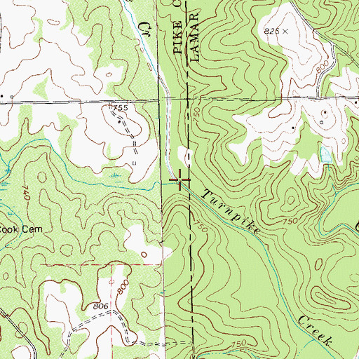 Topographic Map of Hardin Creek, GA
