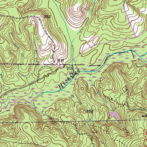 Topographic Map of Hewell Creek, GA
