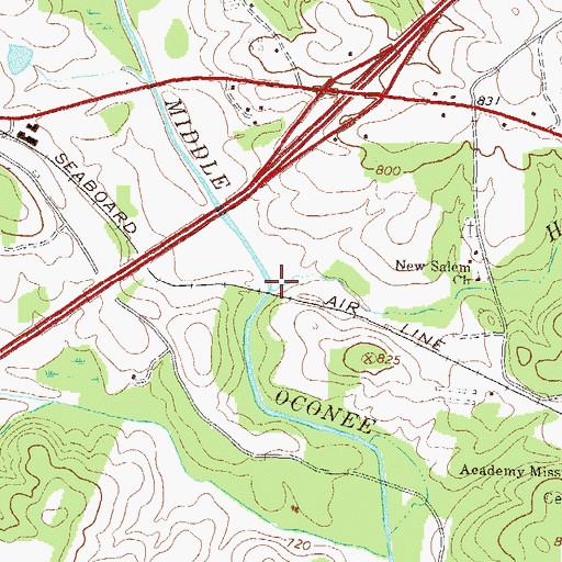 Topographic Map of Holders Creek, GA