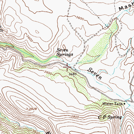 Topographic Map of Mashakattee Canyon, AZ