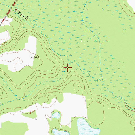 Topographic Map of Hood Branch, GA