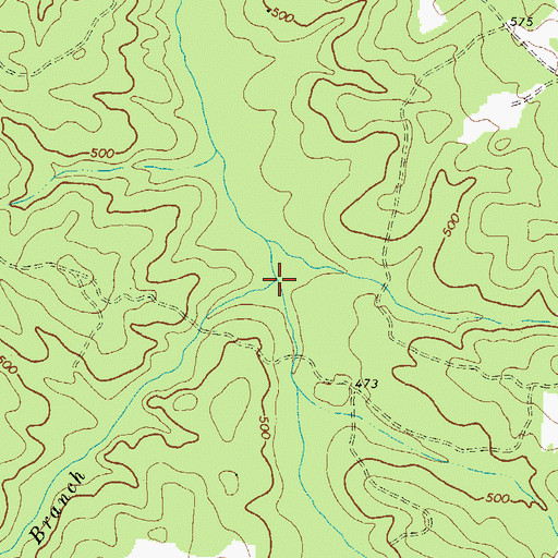 Topographic Map of Hood Branch, GA