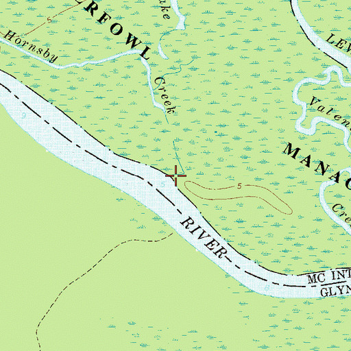 Topographic Map of Hornsby Creek, GA