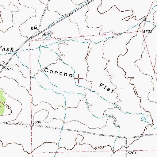 Topographic Map of Concho Flat, AZ
