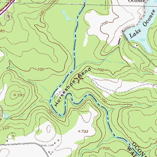 Topographic Map of Horseshoe Bend, GA