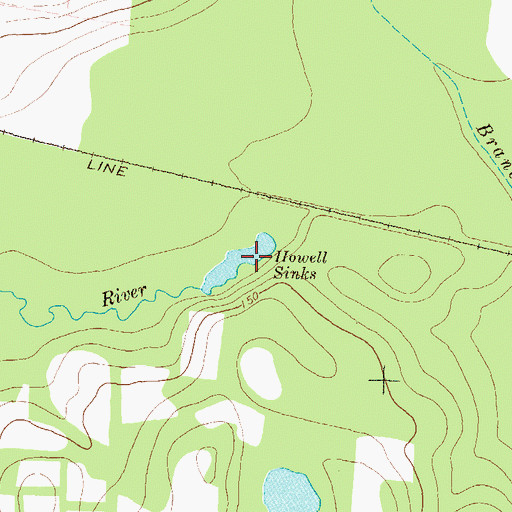 Topographic Map of Howell Sinks, GA