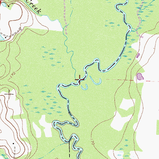 Topographic Map of Indian Creek, GA