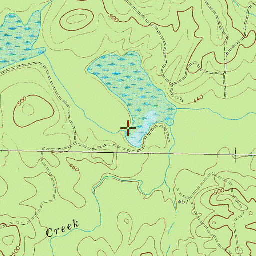Topographic Map of Indian Creek, GA