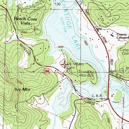 Topographic Map of Ivy Mount Cemetery, GA