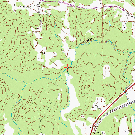 Topographic Map of Jacks Creek, GA