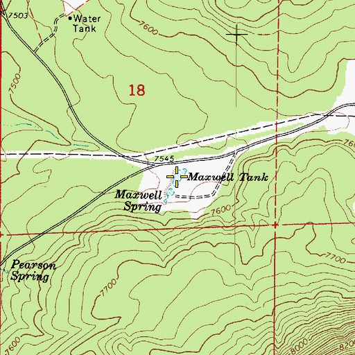 Topographic Map of Maxwell Tank, AZ