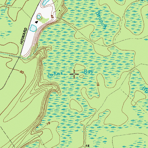 Topographic Map of Johns Bay, GA
