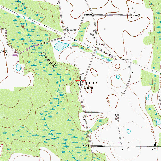 Topographic Map of Joiner Cemetery, GA