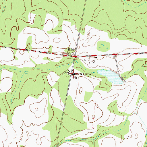 Topographic Map of Jones Grove Church, GA