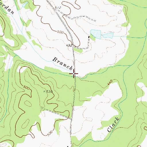 Topographic Map of Jordan Branch, GA