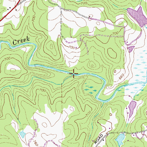 Topographic Map of Kalves Creek, GA
