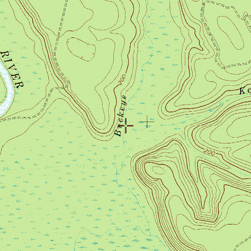 Topographic Map of Kellams Creek, GA