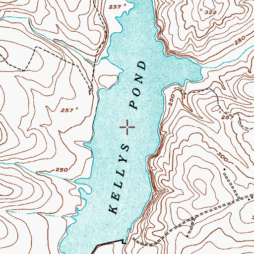 Topographic Map of Kellys Pond, GA