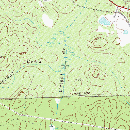Topographic Map of Kendal Creek, GA