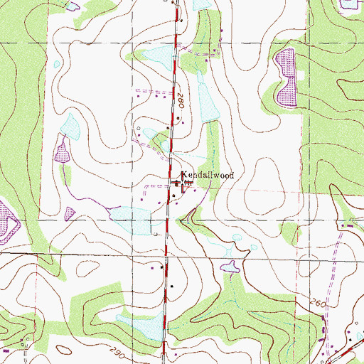 Topographic Map of Kendallwood Church, GA