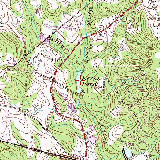 Topographic Map of Kerns Pond, GA