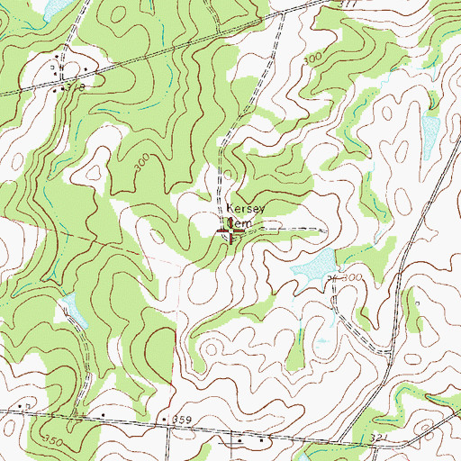 Topographic Map of Kersey Cemetery, GA