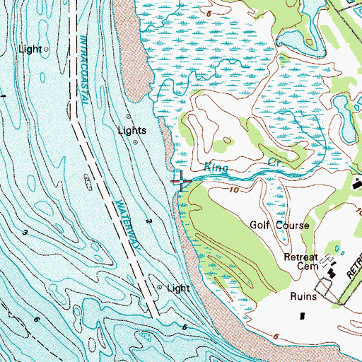 Topographic Map of King Creek, GA