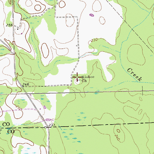 Topographic Map of Kiokee Church, GA