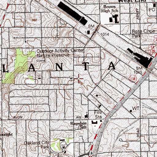 Topographic Map of New Fairfield Baptist Church, GA