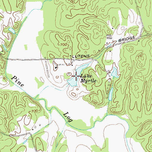 Topographic Map of Lake Myrtle, GA