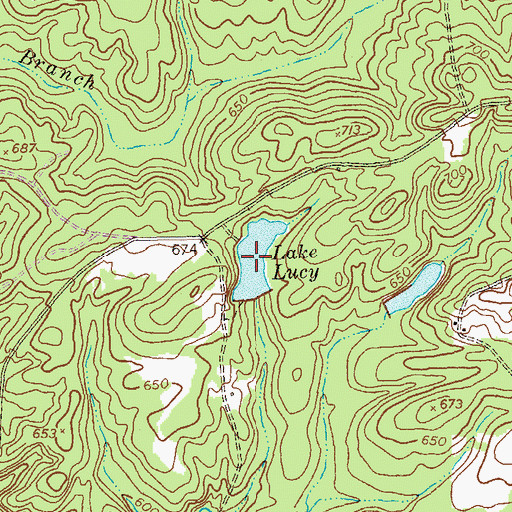 Topographic Map of Lake Lucy, GA