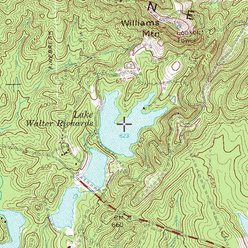Topographic Map of Lake Walter Richards, GA