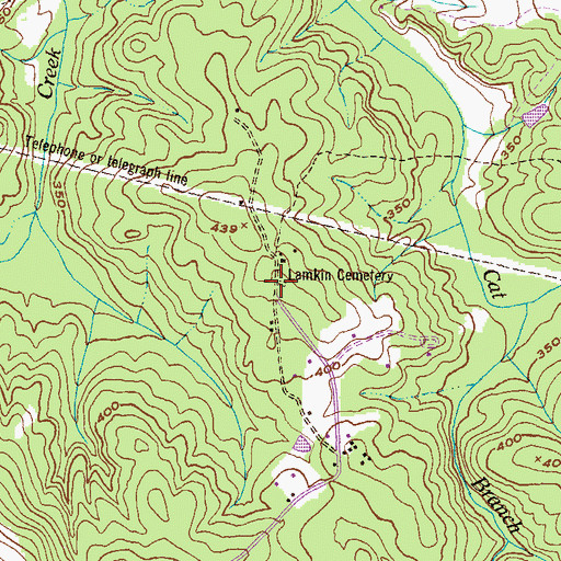 Topographic Map of Lamkin Cemetery, GA