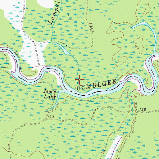 Topographic Map of Lampkin Branch, GA