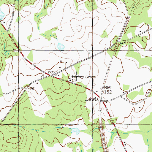 Topographic Map of Lariscy Grove Church, GA