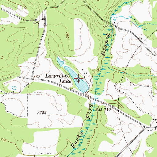 Topographic Map of Lawrence Lake, GA