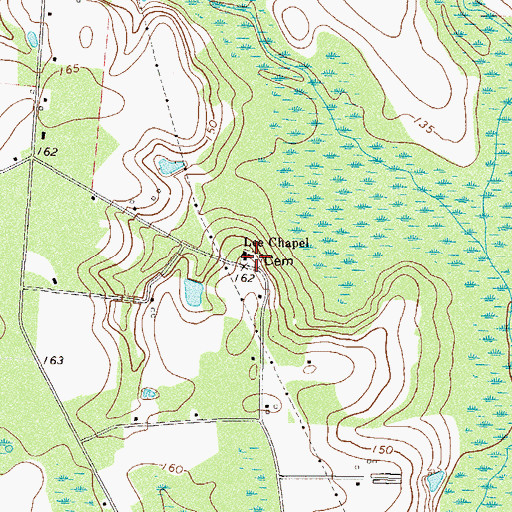 Topographic Map of Lee Chapel, GA