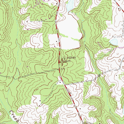 Topographic Map of Lindsey Cemetery, GA