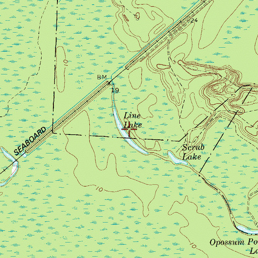 Topographic Map of Line Lake, GA